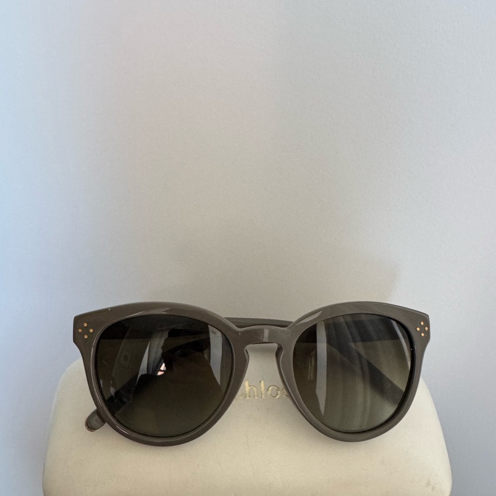 Chloe Taupe Round Sunglasses